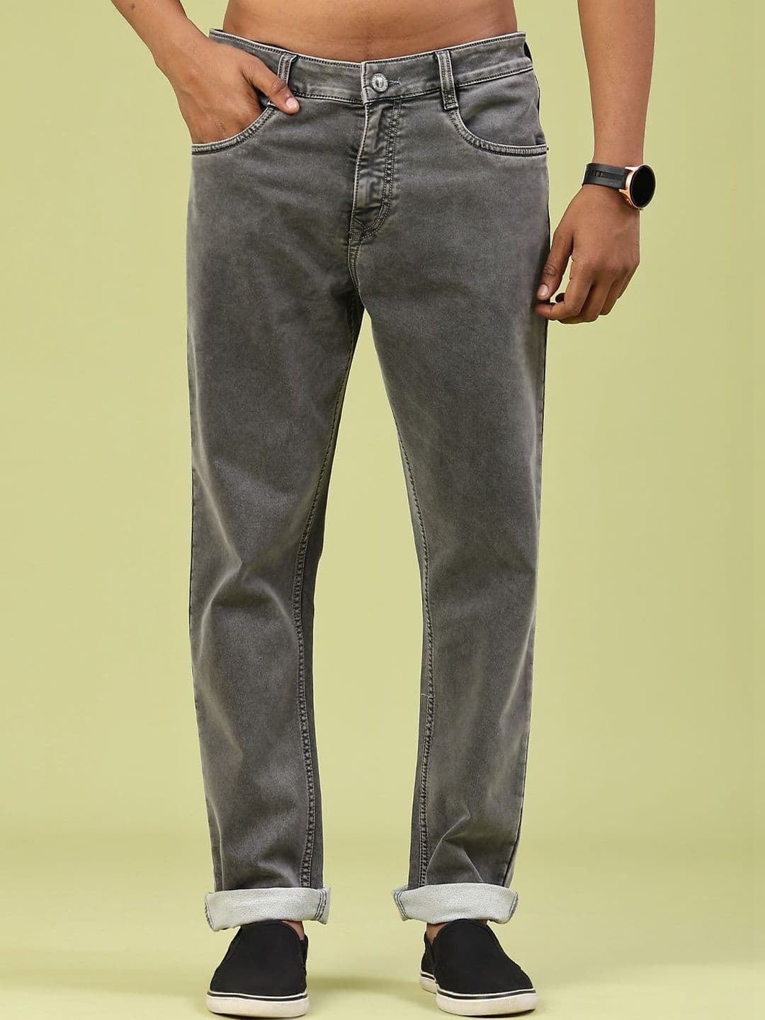 V-Mart Men Regular Fit Mid-Rise Light Fade Stretchable Jeans - view 1