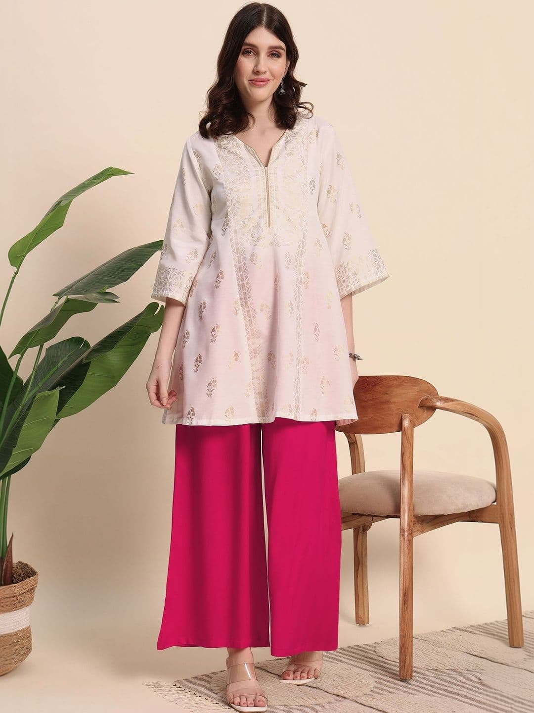Pahervesh Women Liva Blend Ethnic Palazzos - view 1