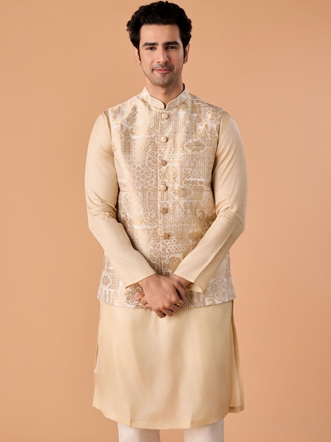 Manyavar Woven Design Nehru Jackets - view 1