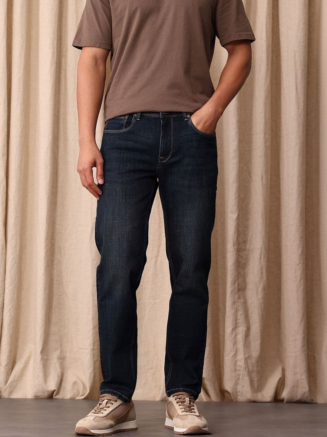 Mr Bowerbird Men Smart Slim Fit Mid-Rise Light Fade Stretchable Jeans - view 1