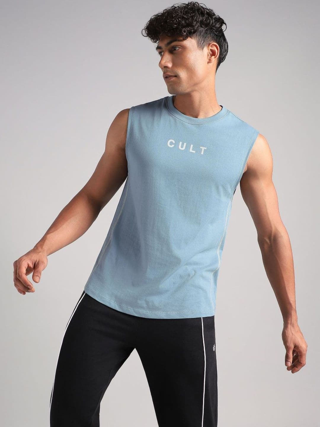 CULT Men Sky Blue Chill Day Tank - view 1
