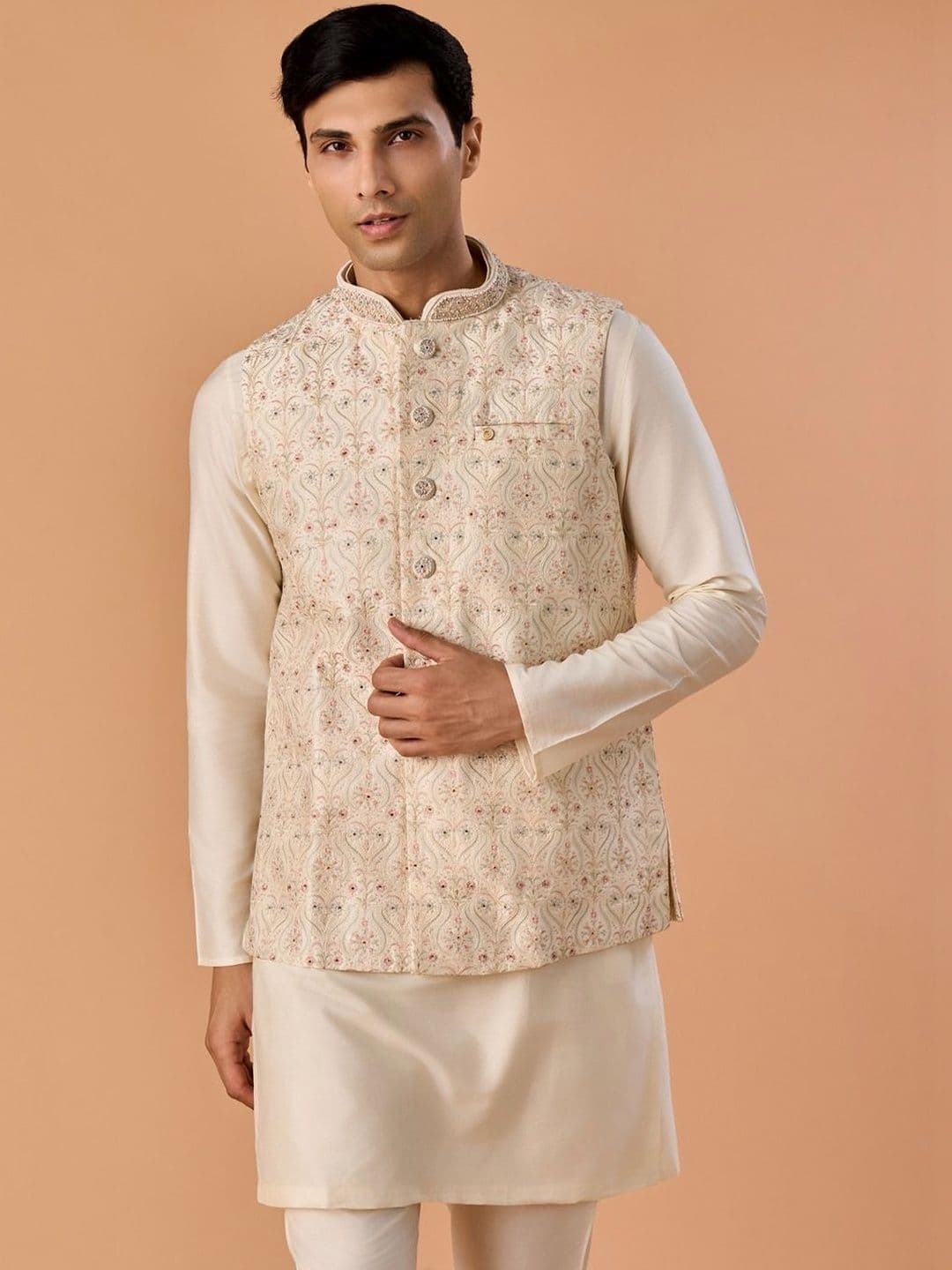 Manyavar Embroidered Nehru Jackets - view 1