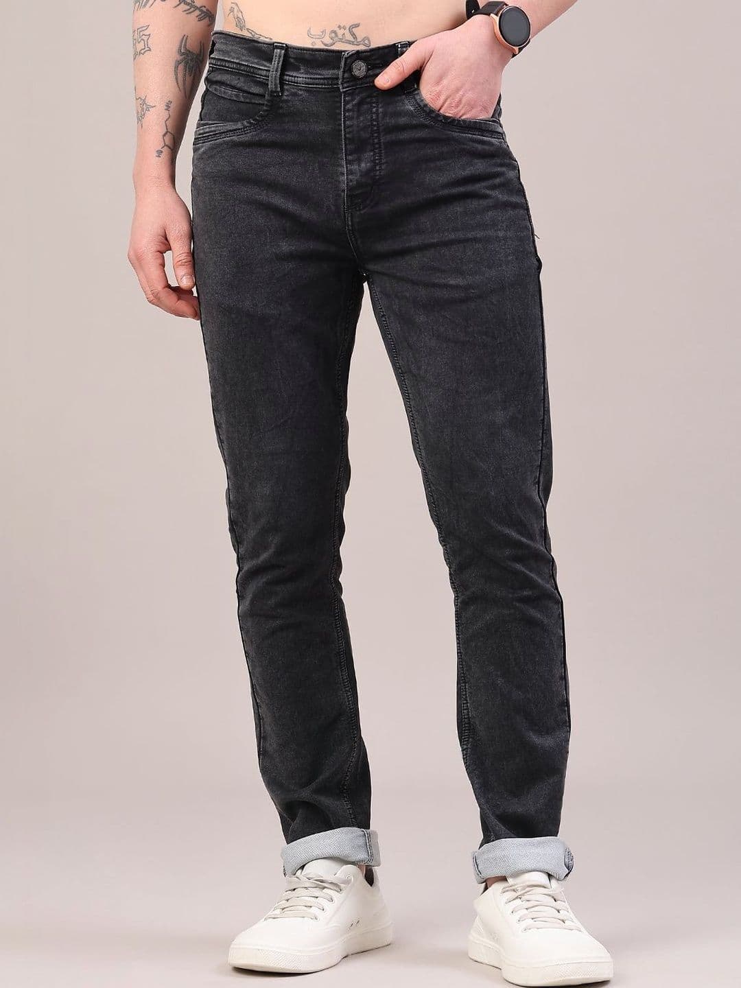 V-Mart Men Slim Fit Mid-Rise Light Fade Jeans - view 1