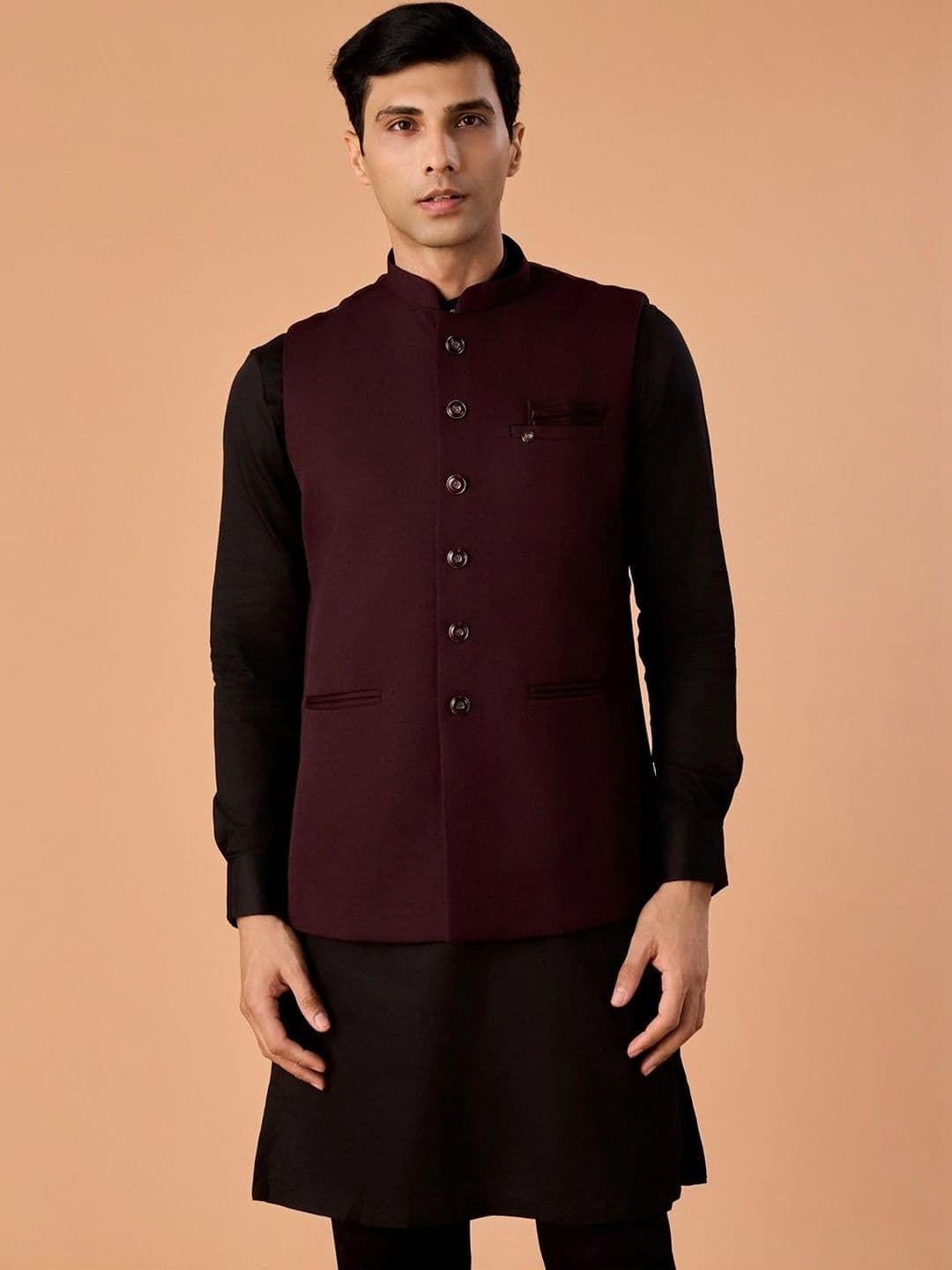 Manyavar Woven Nehru Jackets - view 1
