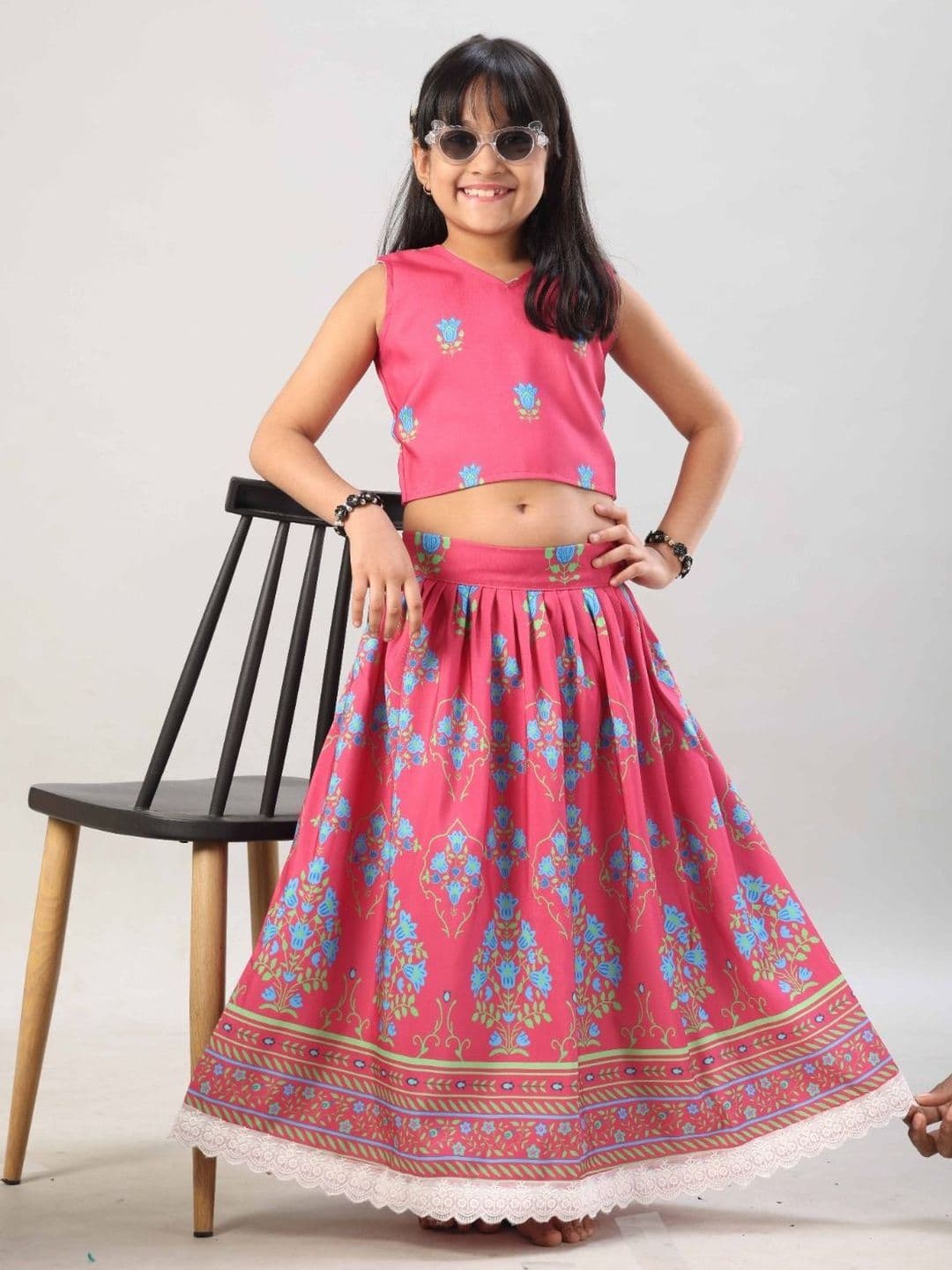 Tiny Twirls Girls Printed Unique Print Design Ready to Wear Lehenga & Choli - view 1