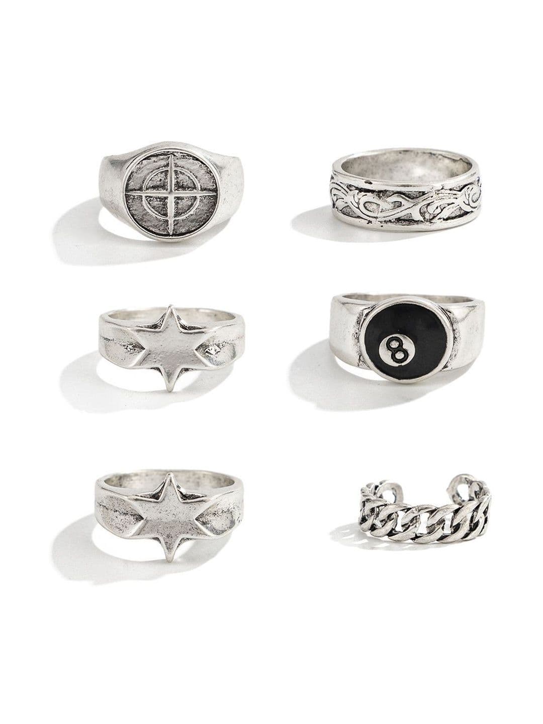 StyleCast x Revolte Set of 6 Silver-Plated Finger Ring - view 1