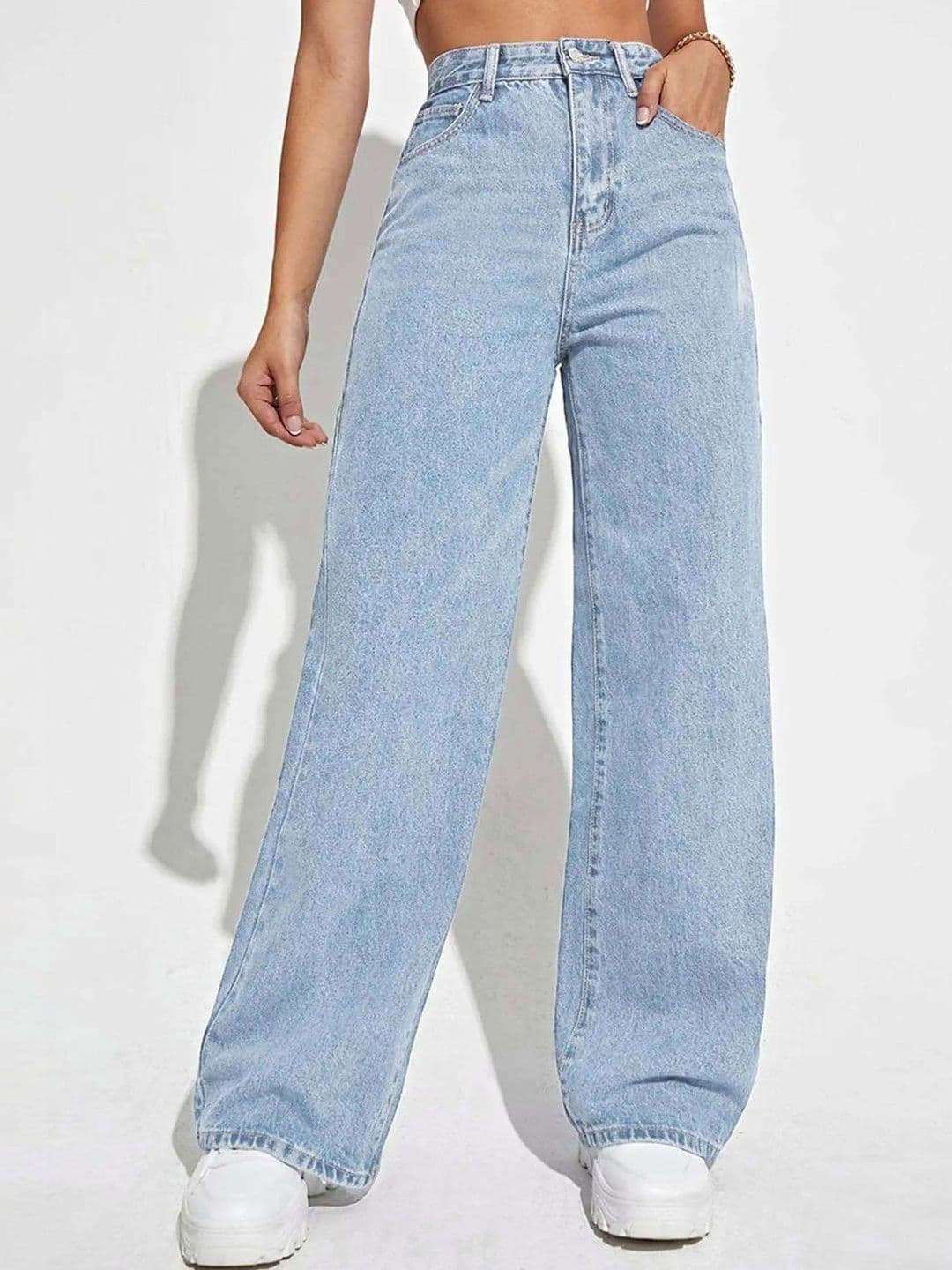 Stylecast X Kotty Women Classic Wide Leg High-Rise Light Fade Stretchable Jeans - view 1