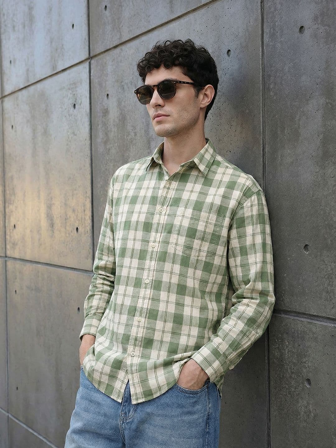 The Roadster Life Co. Pure Cotton Checked Relaxed Fit Casual Shirt - view 1