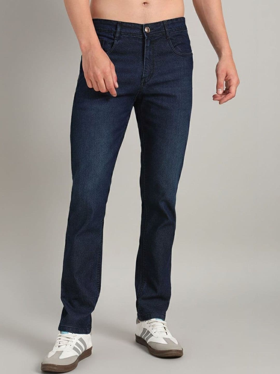 VOGAAN Men Jean Regular Fit Mid-Rise Light Fade Stretchable Jeans - view 1