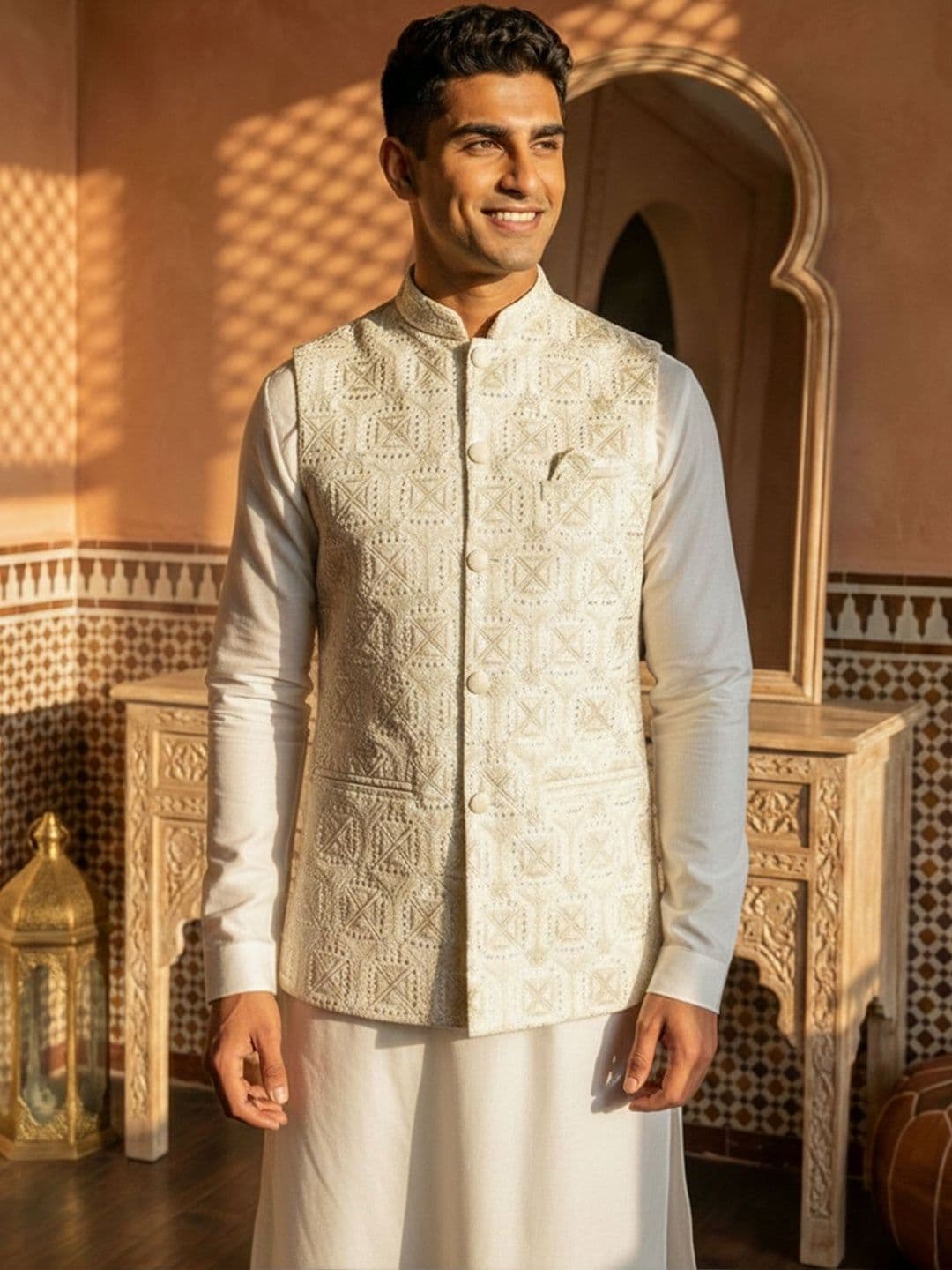 HERE&NOW Embroidered Nehru Jackets - view 1