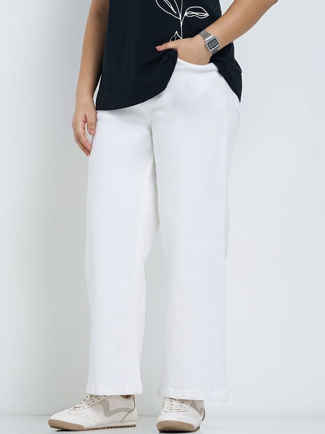 Honey Curvytude by Pantaloons Women Wide Leg High-Rise Jeans - view 1