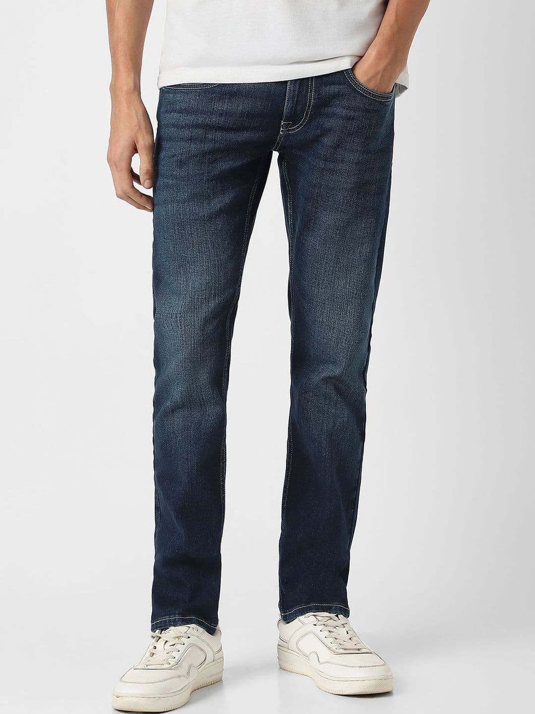 Peter England Casuals Men Skinny Fit Mid-Rise Light Fade Jeans - view 1