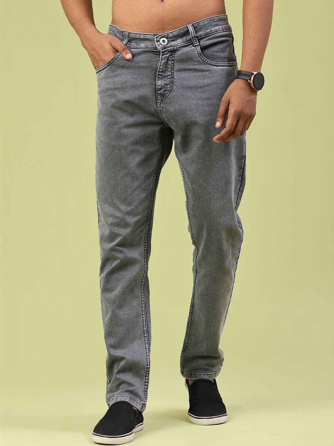 V-Mart Men Regular Fit Mid-Rise Light Fade Stretchable Jeans - view 1