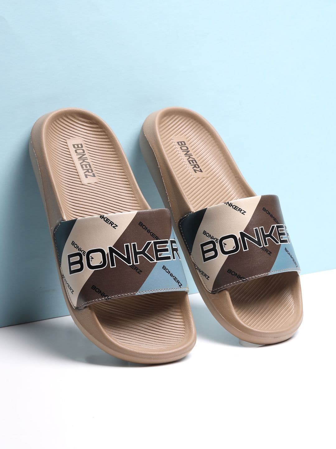 Bonkerz Men Colourblocked Sliders - view 1