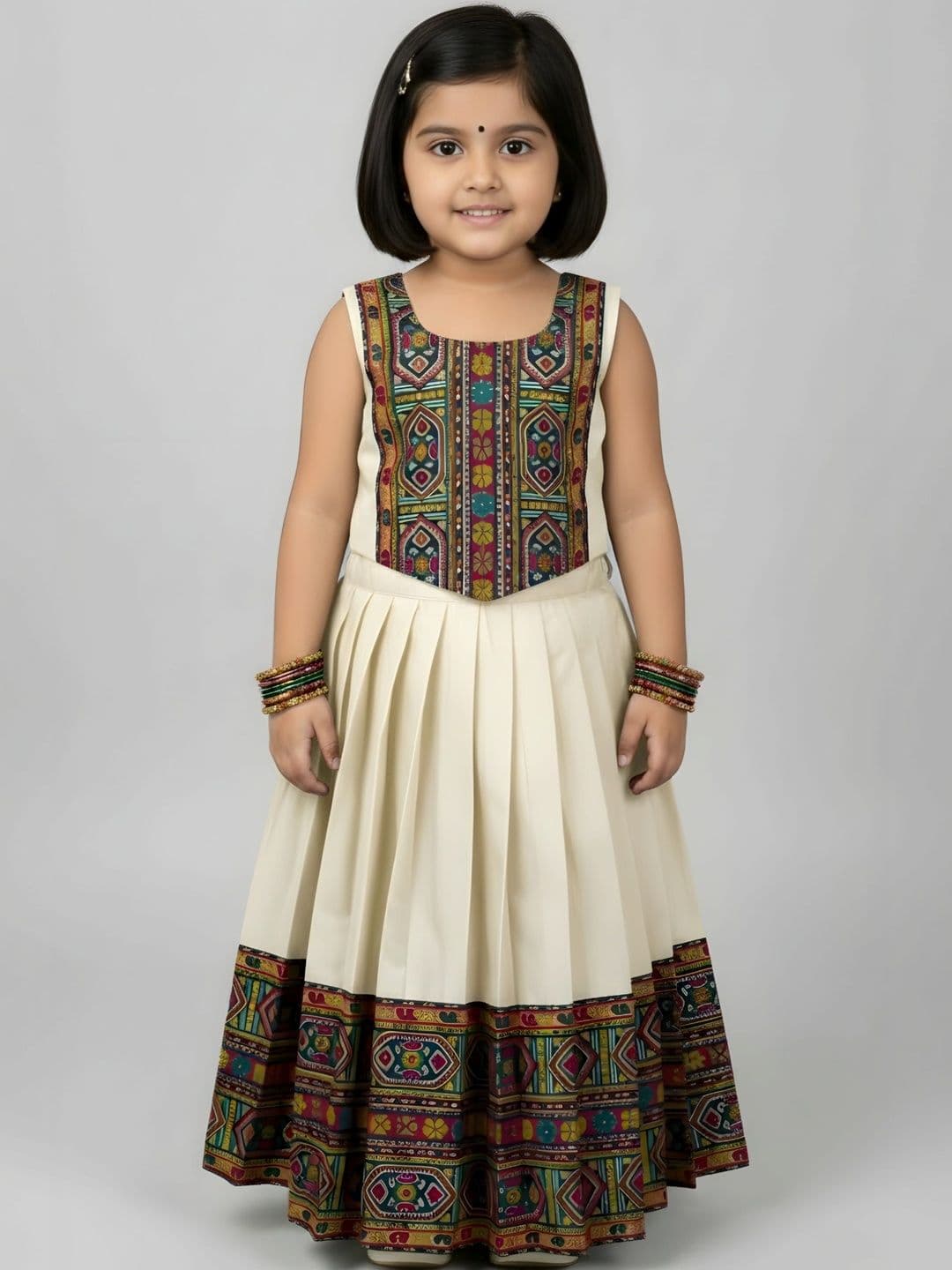 FELIZ THE DESIGNER STUDIO Girls Embroidered Thread Work Ready to Wear Lehenga & - view 1