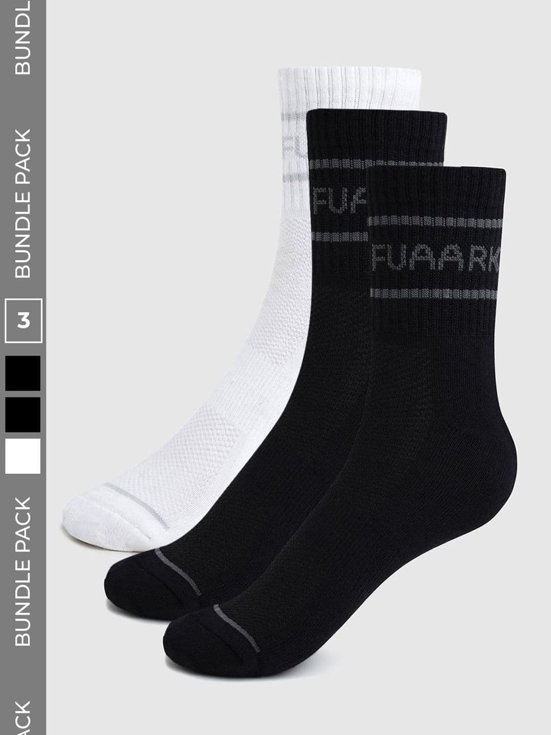 FUAARK Men Pack of 3 Cotton Blend Patterned Calf Length Socks - view 1