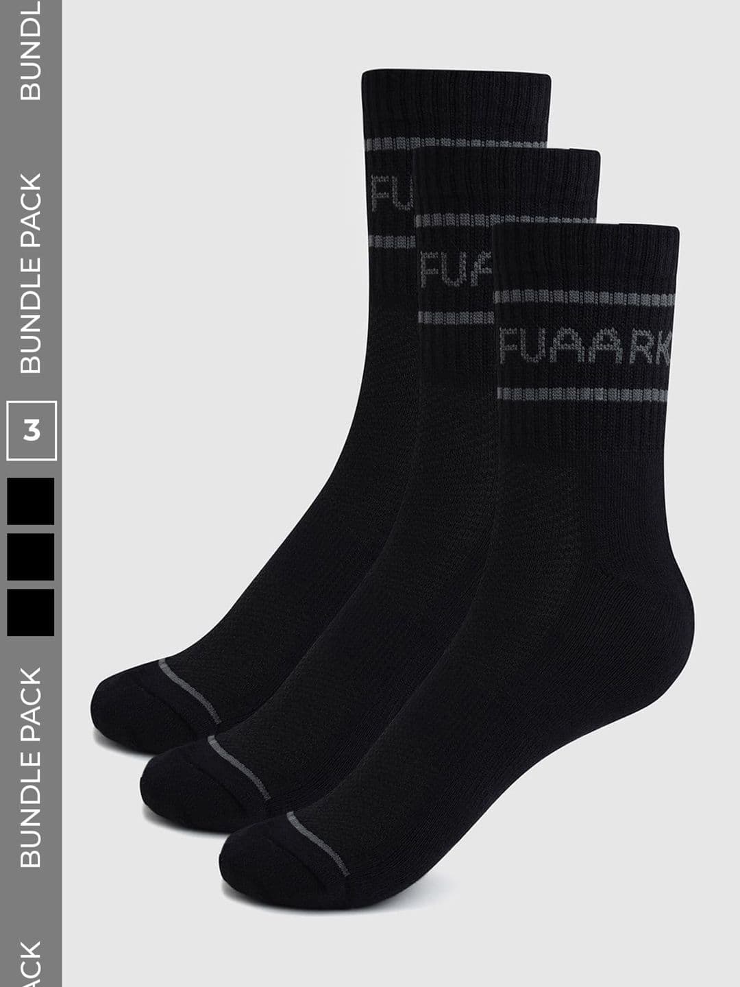 FUAARK Men Pack of 3 Cotton Blend Patterned Calf Length Socks - view 1