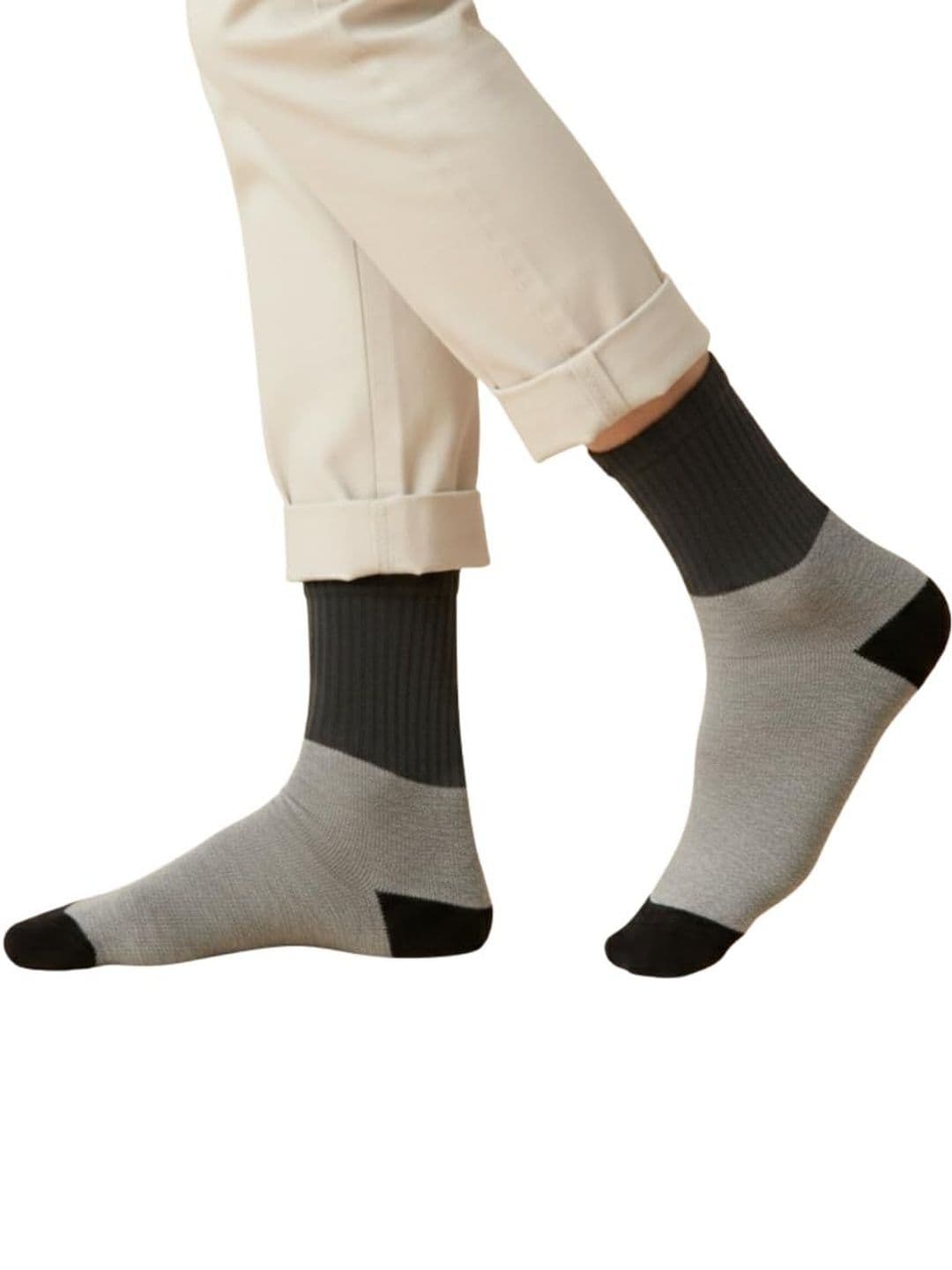 Sockscarving Men Cotton Blend Colourblocked Calf Length Socks - view 1