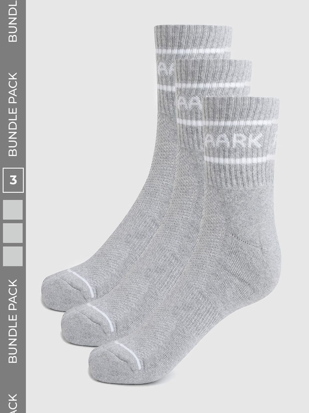 FUAARK Men Pack of 3 Cotton Blend Striped Calf Length Socks - view 1