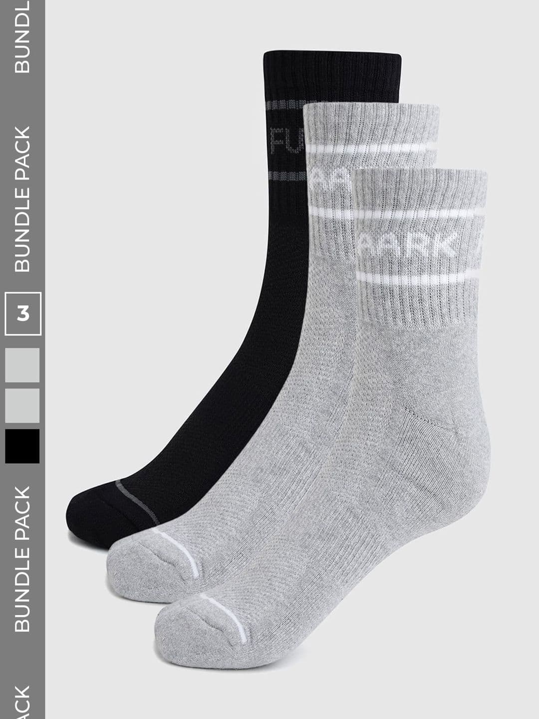 FUAARK Men Pack of 3 Cotton Blend Patterned Calf Length Socks - view 1