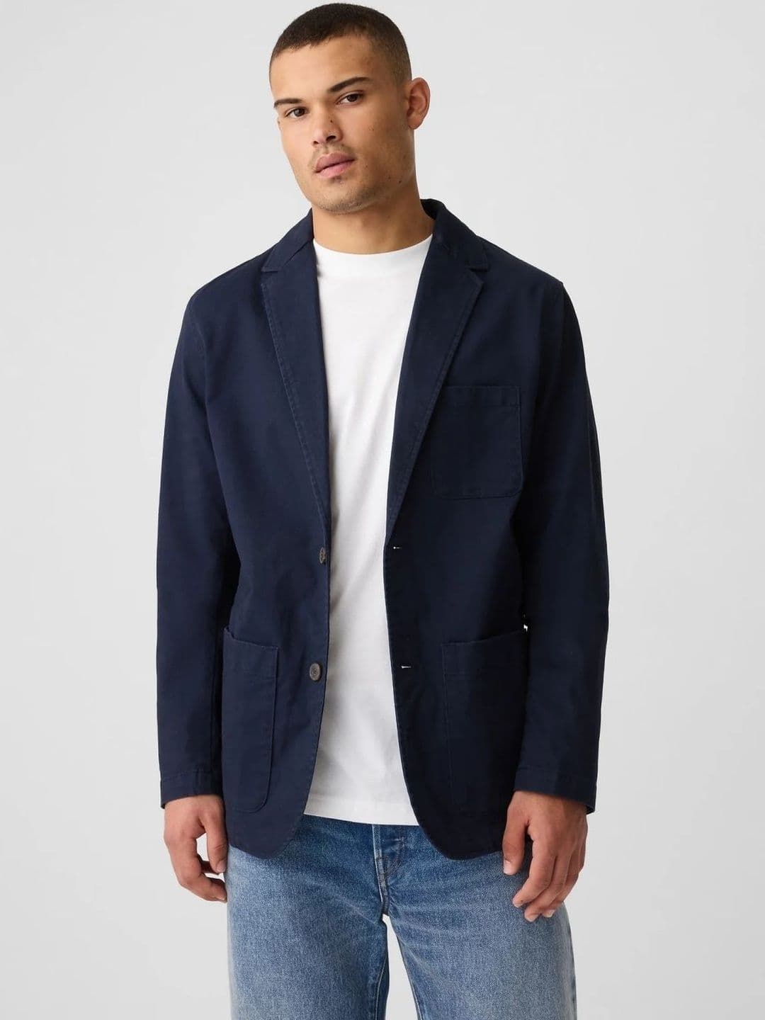 GAP Men Notch Collar Single-Breasted Blazer - view 1