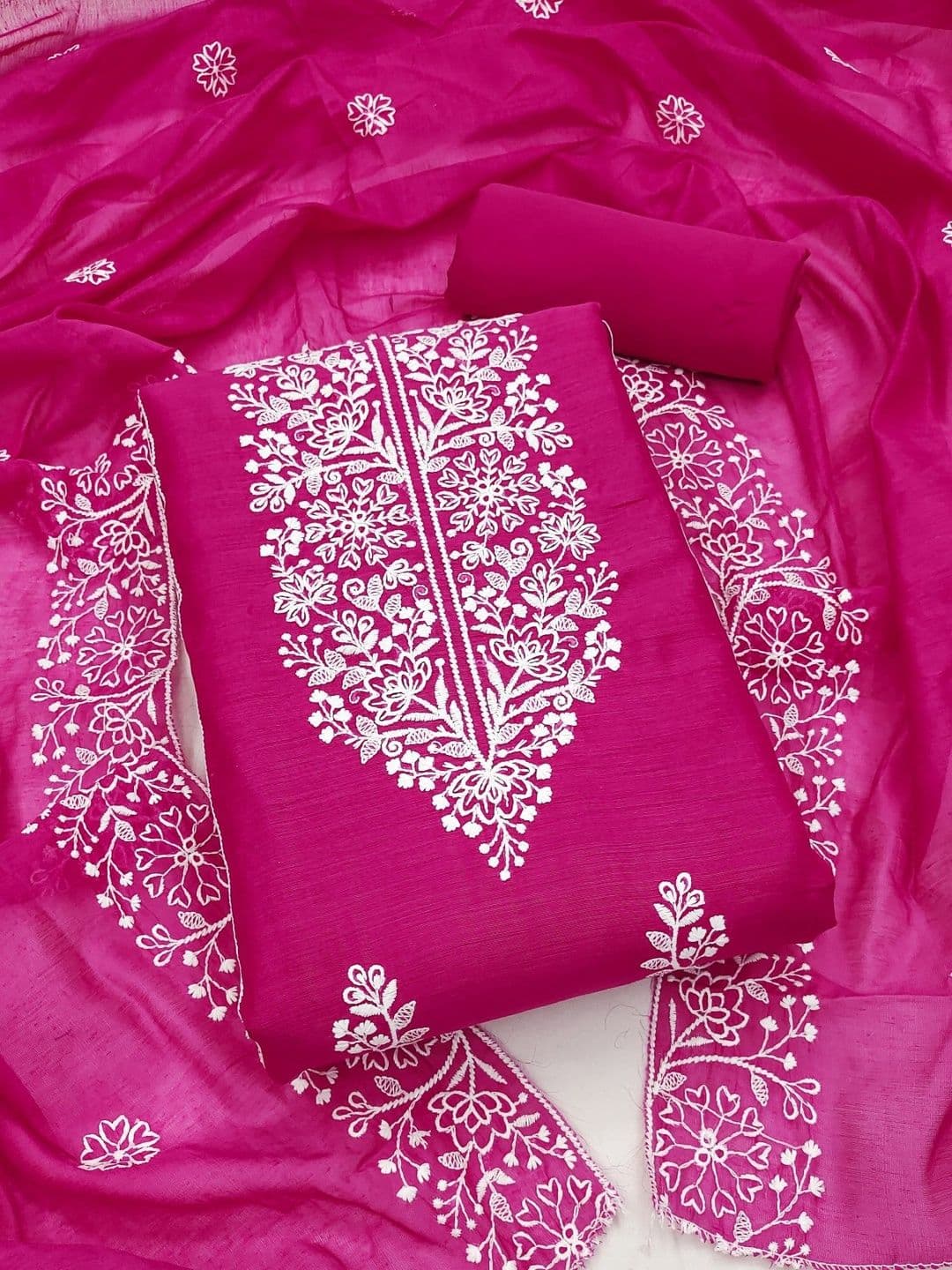 Dhaaga Ghar Embroidered Pure Cotton Unstitched Dress Material - view 1