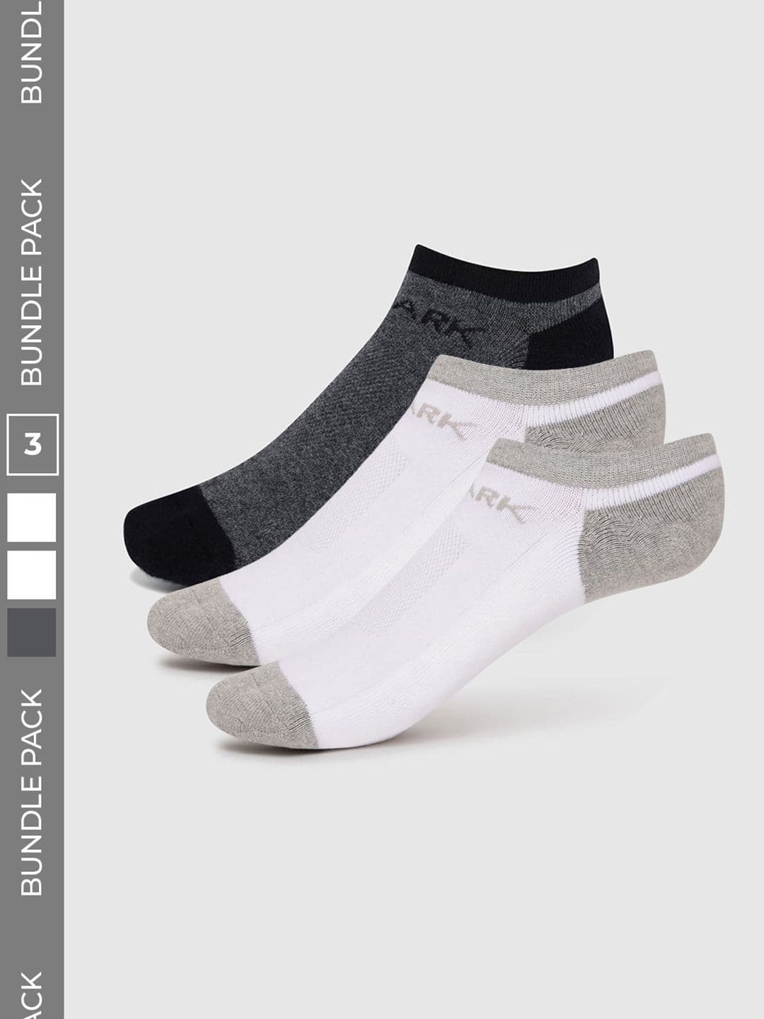 FUAARK Men Pack of 3 Cotton Blend Colourblocked Shoe Liners Socks - view 1