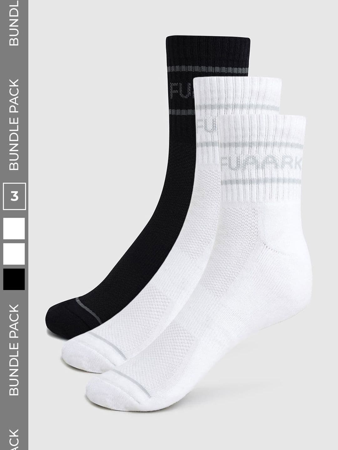 FUAARK Men Pack of 3 Cotton Blend Patterned Calf Length Socks - view 1