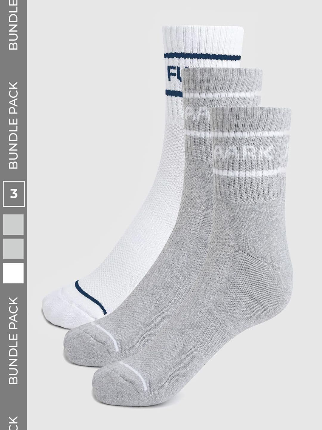 FUAARK Men Pack of 3 Cotton Blend Colourblocked Calf Length Socks - view 1