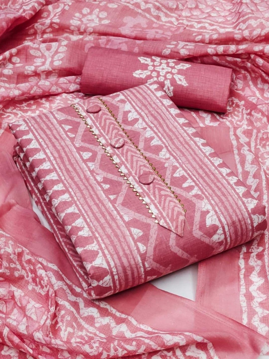 Dhaaga Ghar Printed Pure Cotton Unstitched Dress Material - view 1
