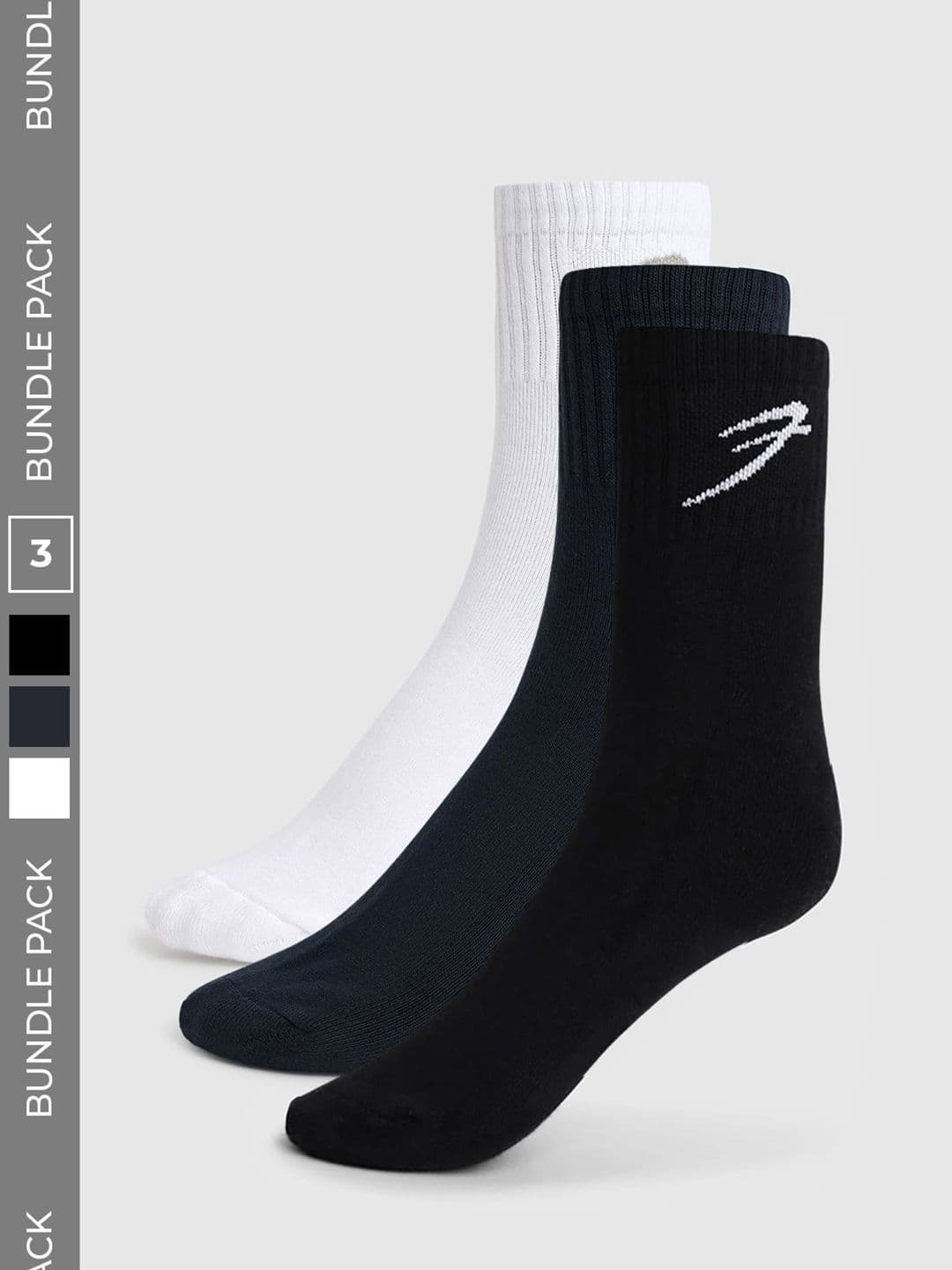 FUAARK Men Pack of 3 Cotton Blend Calf Length Socks - view 1