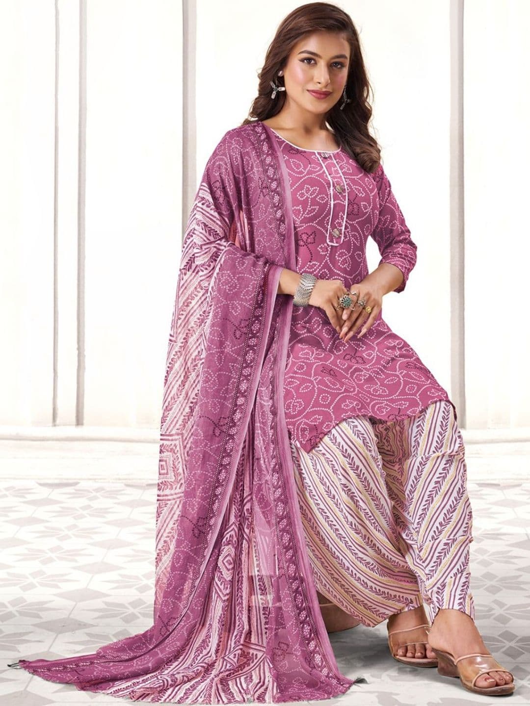 SEWDHAGA Women Ethnic Motifs Printed Regular Kurta with Patiala & With Dupatta - view 1