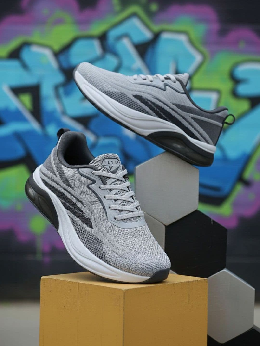 FLYO Men Mesh Running Non-Marking Shoes - view 1