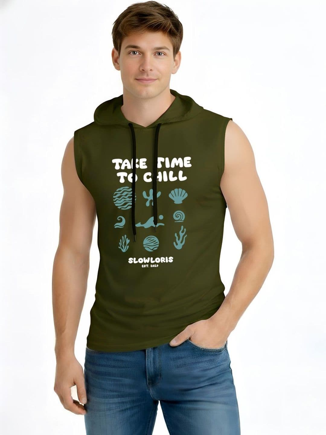 TEEFOX Men Typography Printed Hooded T-shirt - view 1
