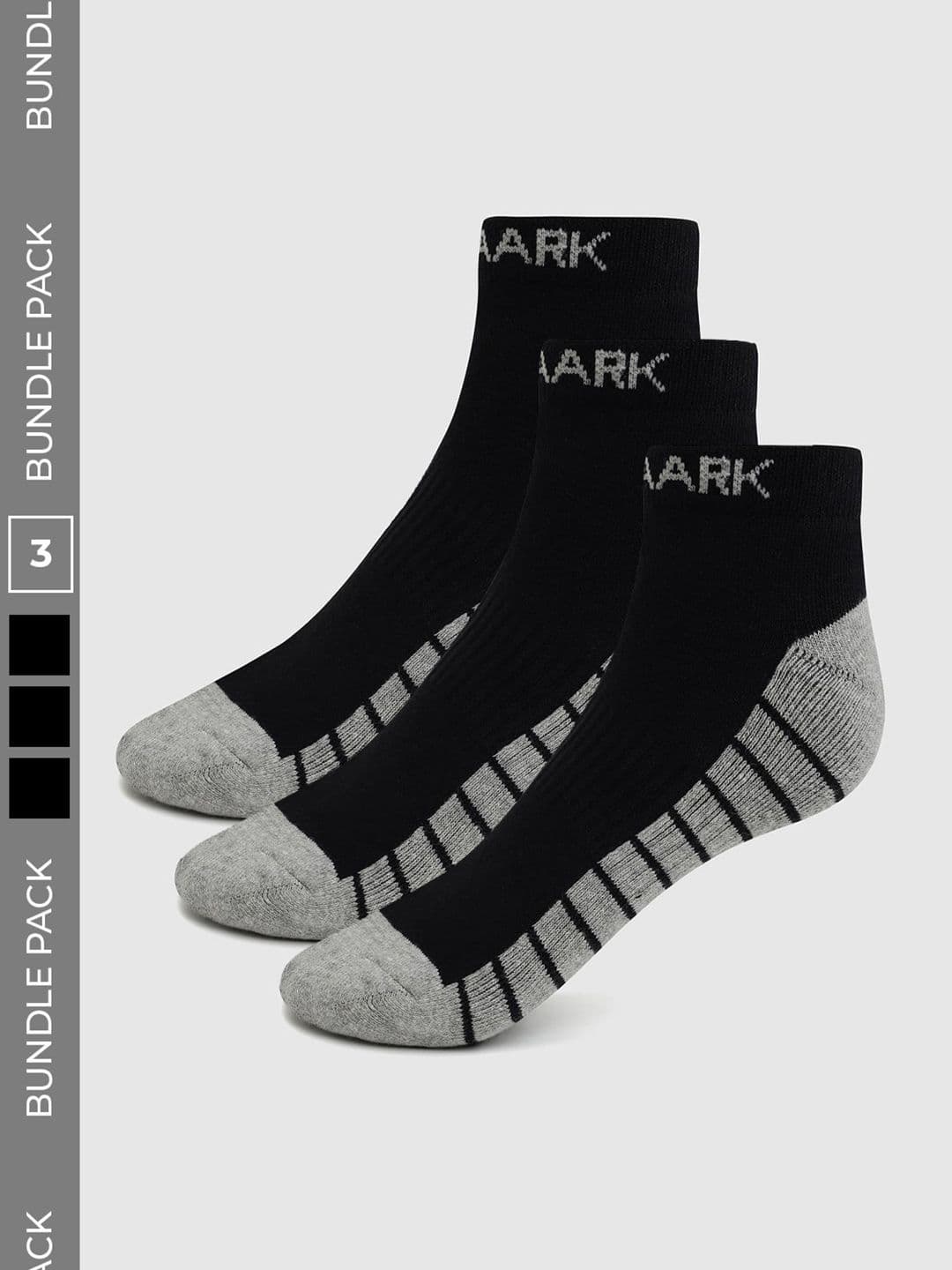FUAARK Men Pack of 3 Cotton Blend Colourblocked Ankle Length Socks - view 1