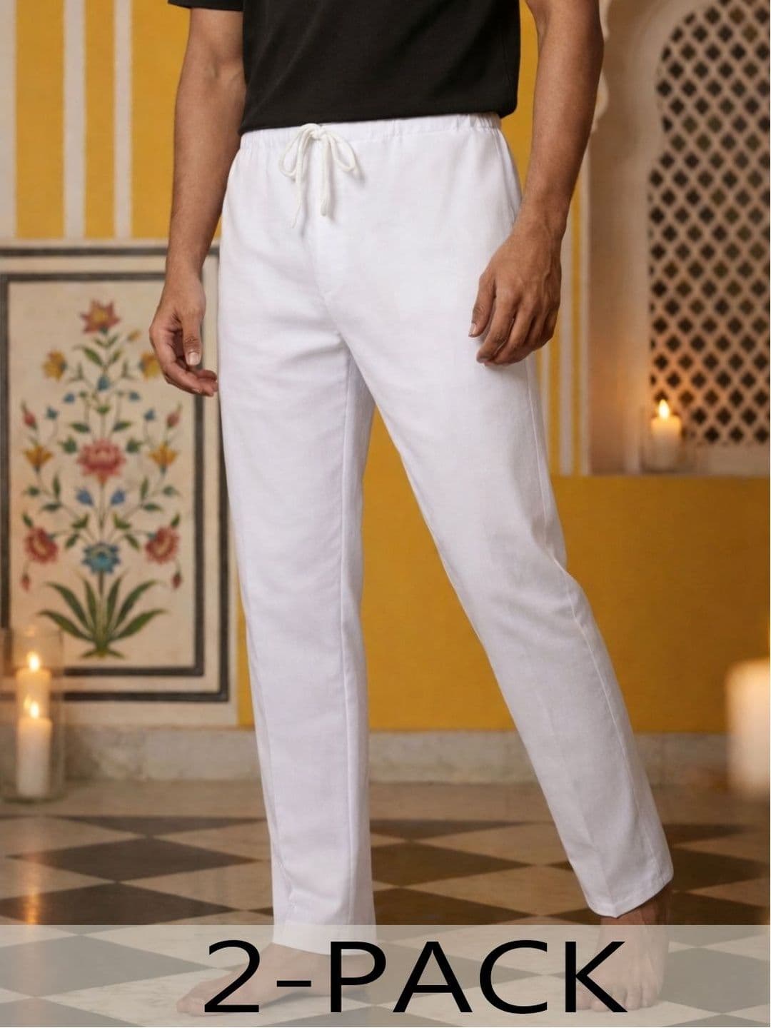 Jompers Men Pack Of 2 Mid-Rise Cotton Lounge Pants - view 1