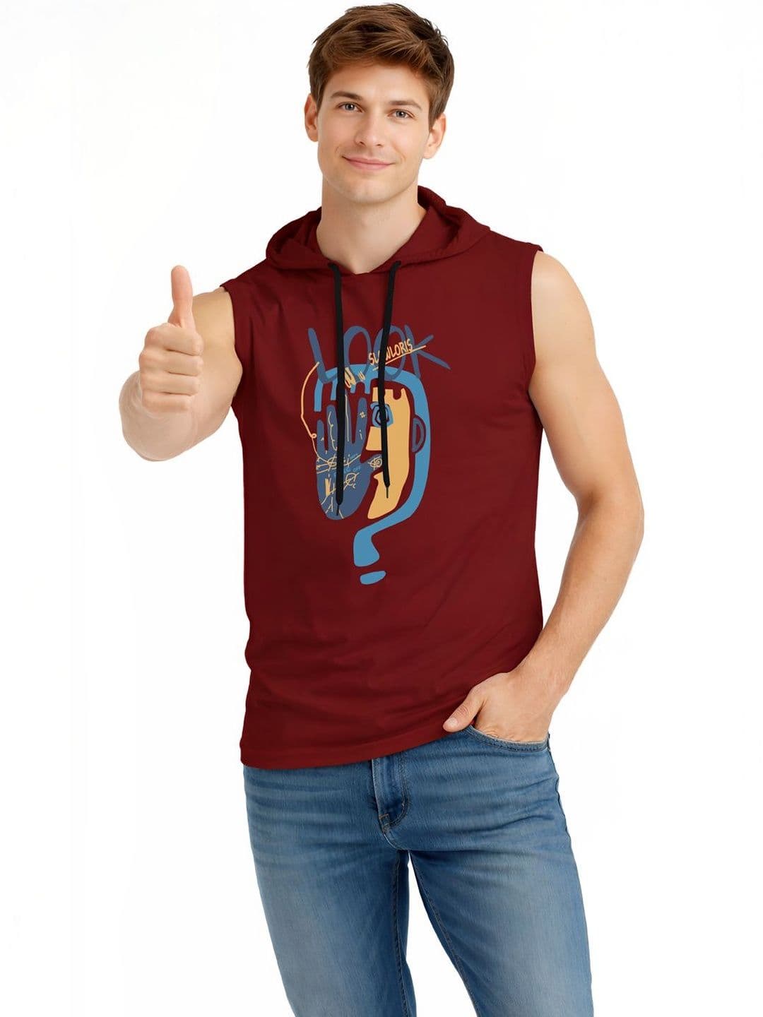 TEEFOX Men Printed Hooded T-shirt - view 1