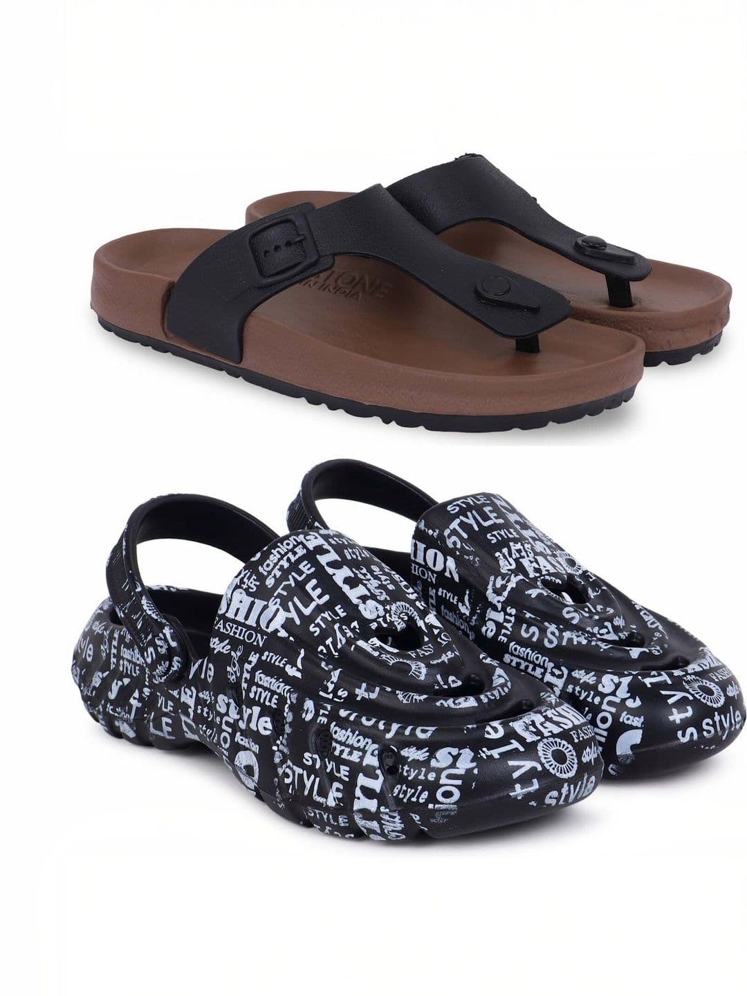 KAPYANSH Men Set Of 2 Printed Thong Flip-Flops - view 1