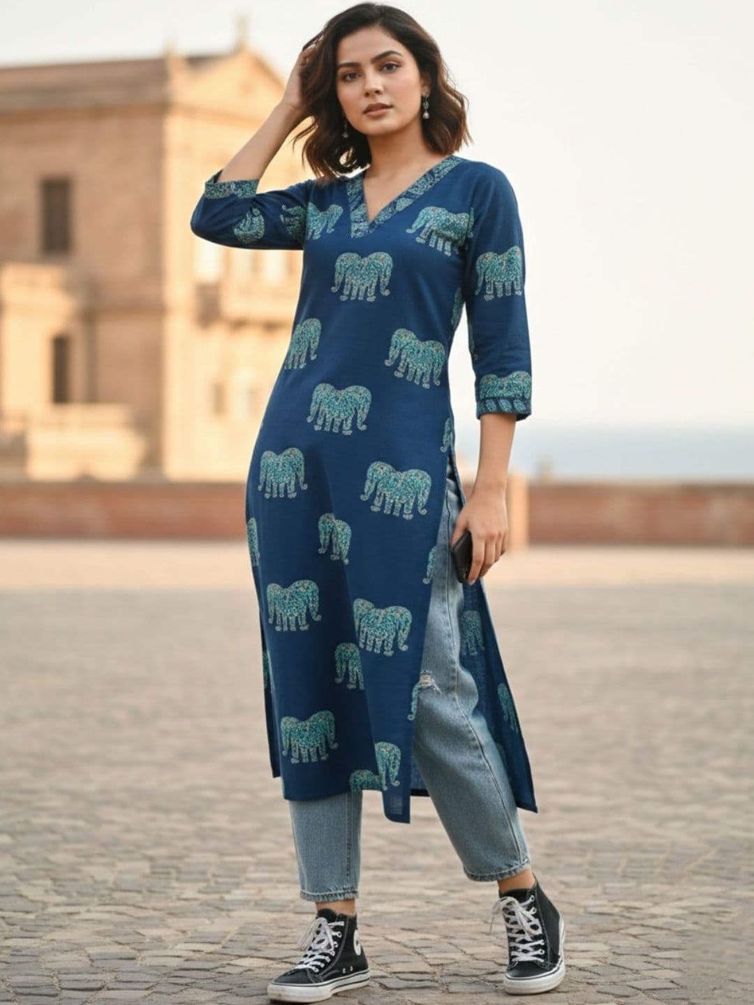 AADVIKA Women Ethnic Motifs Printed Kurta - view 1