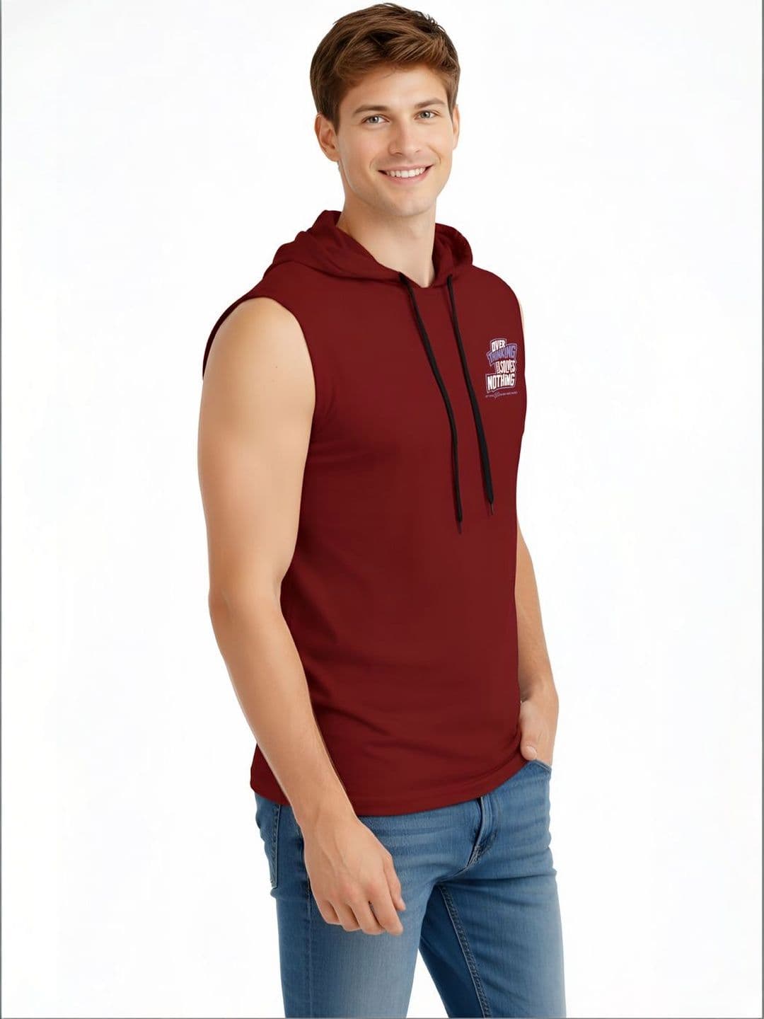 TEEFOX Men Typography Printed Hooded T-shirt - view 1