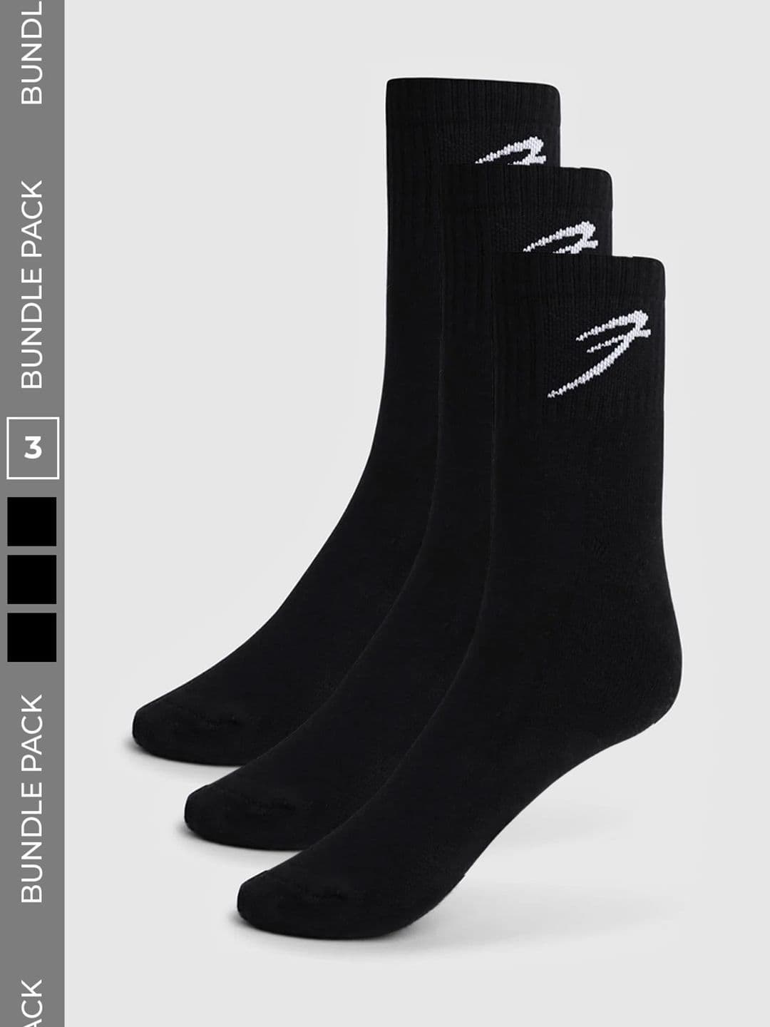 FUAARK Men Pack of 3 Cotton Blend Patterned Calf Length Socks - view 1