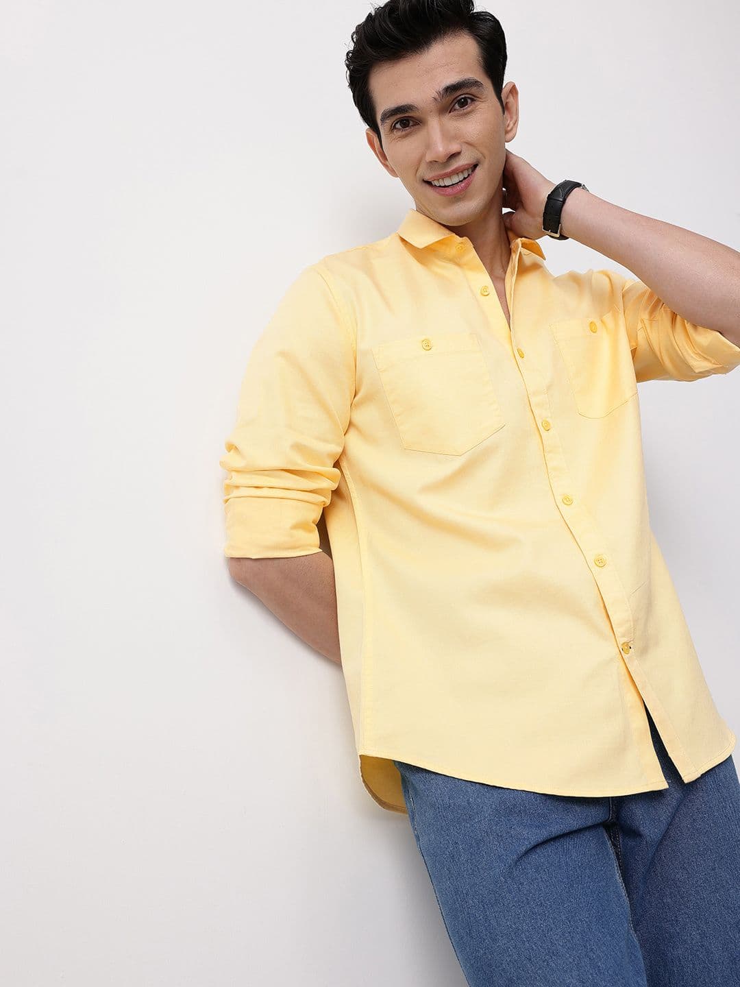 Mast & Harbour Cutaway Collar Pure Cotton Casual Shirt - view 1