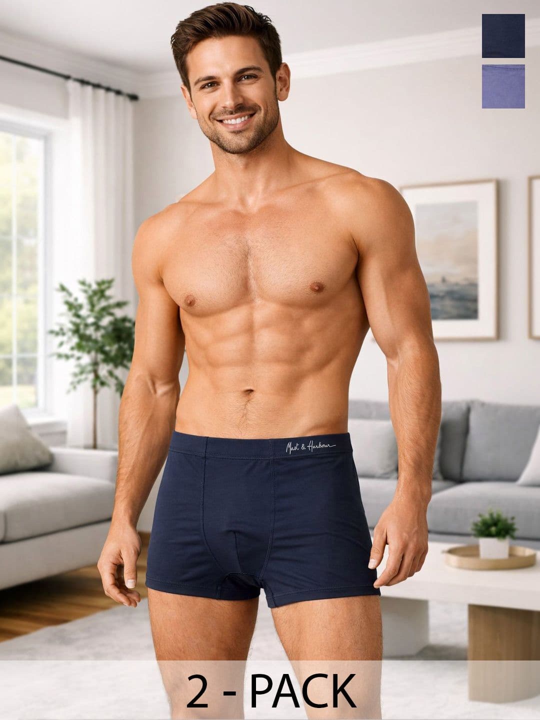 Mast & Harbour Pack of 2 Modal Solid Trunks - view 1