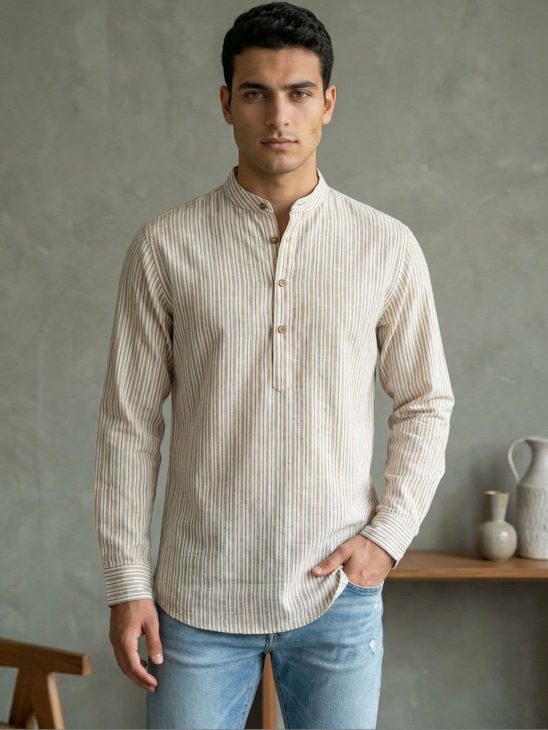 Jompers Men Striped Kurta - view 1