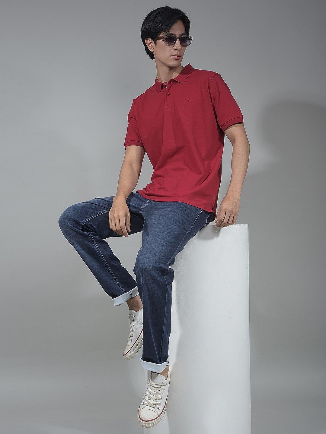 Crimsoune Club Men Skinny Fit Mid-Rise Light Fade Stretchable Jeans - view 1