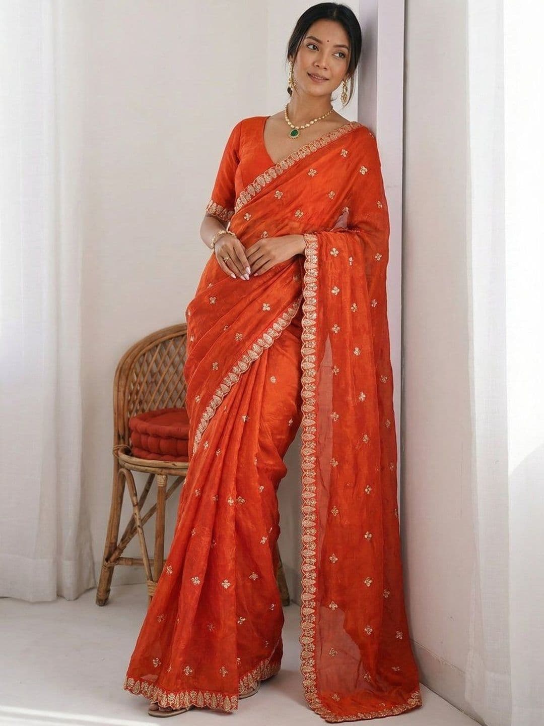 Mitera Embellished Embroidered Tissue Saree - view 1