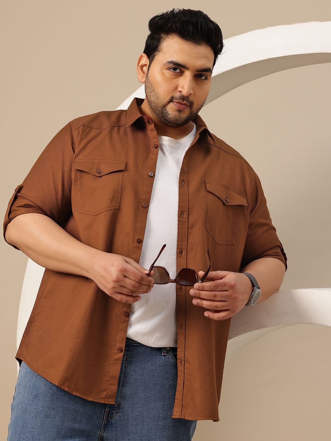 Sztori Plus Size Pure Cotton Premium Casual Shirt - view 1