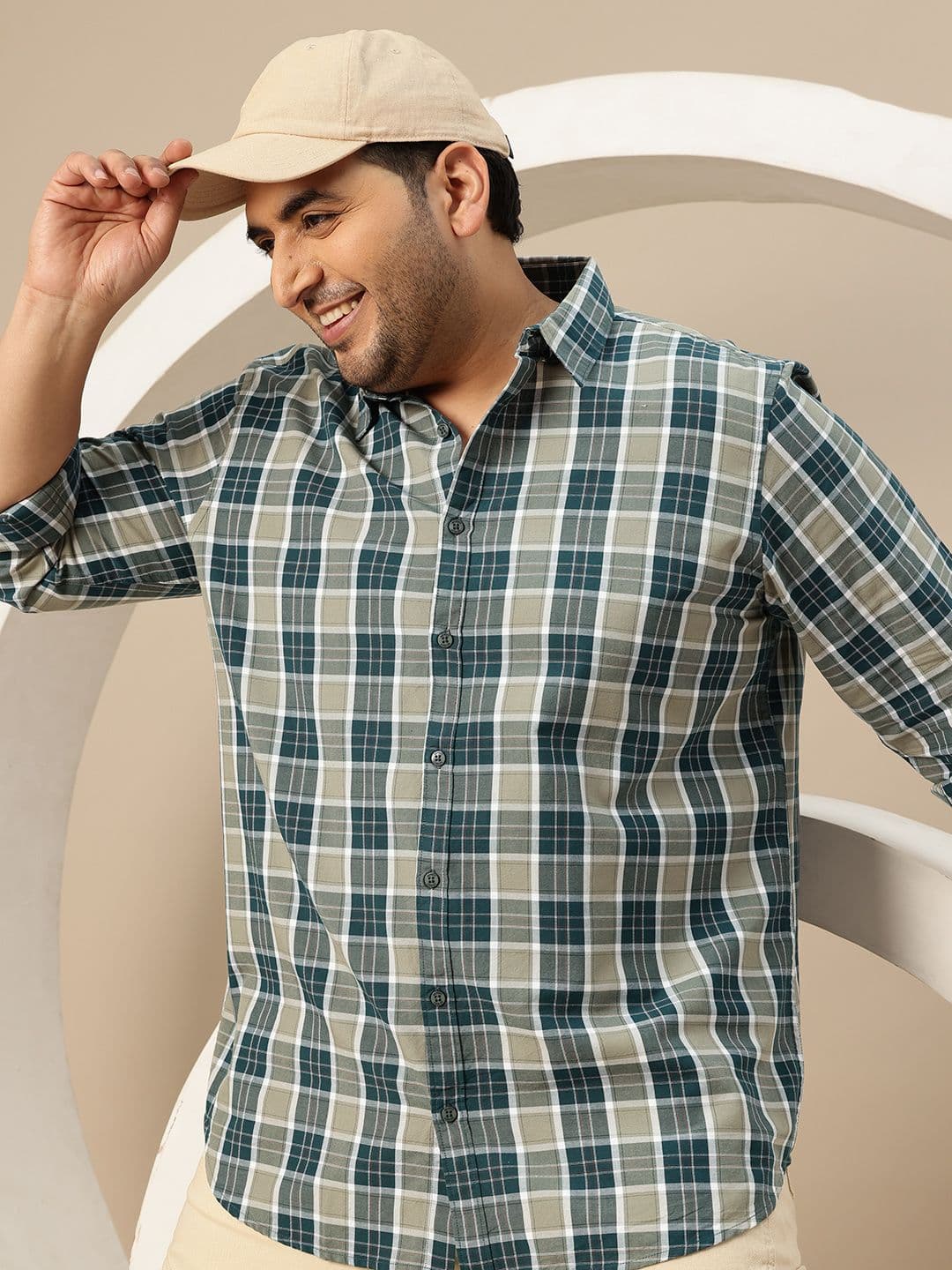 Sztori Plus Size Pure Cotton Premium Tartan Checks Casual Shirt - view 1