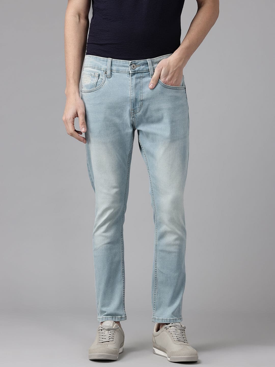 U.S. Polo Assn. Denim Co. Men Mid-Rise Slim Fit Heavy Fade Stretchable Cropped Jeans