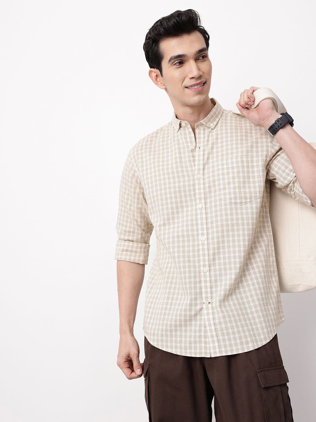 Mast & Harbour Checked Pure Cotton Casual Shirt - view 1